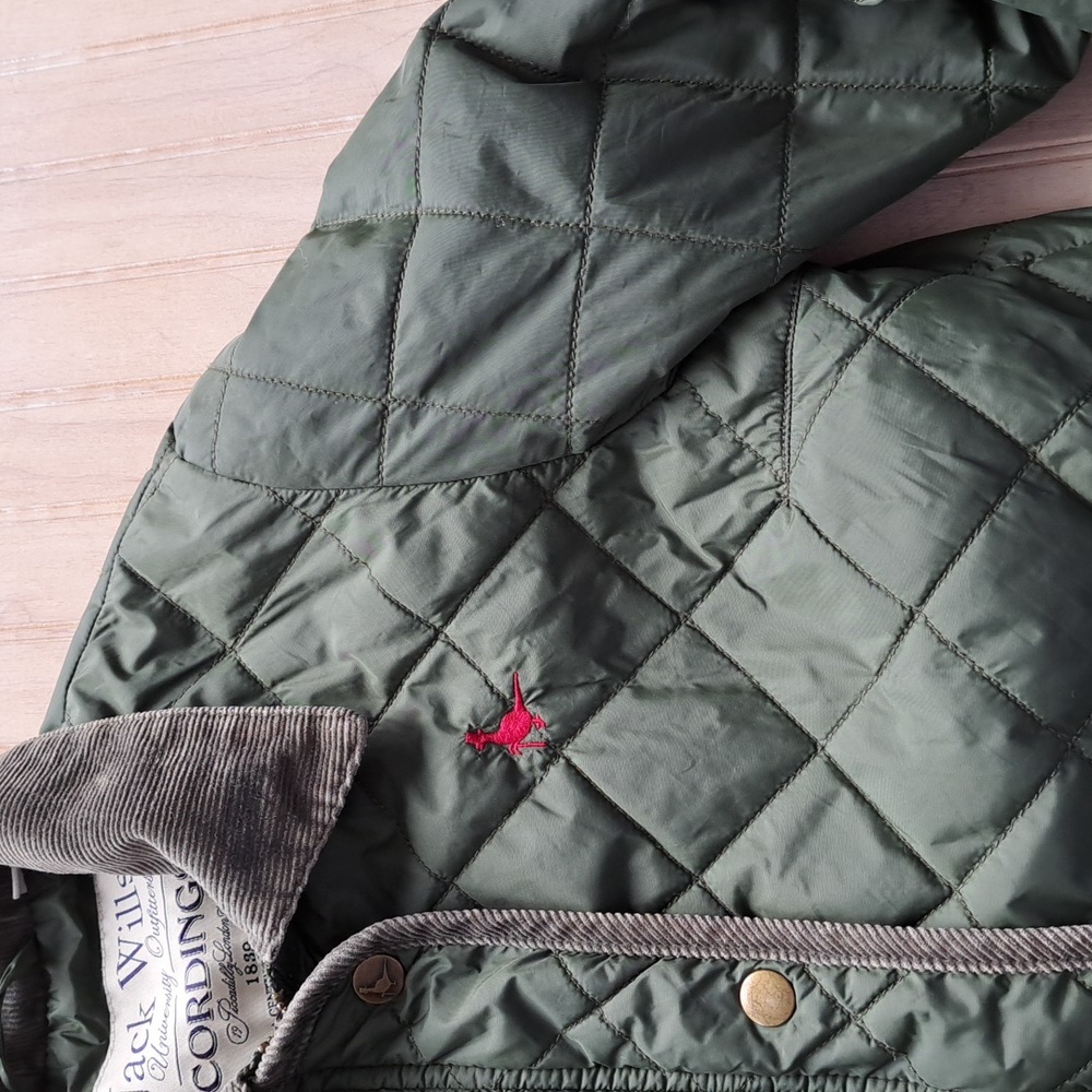 Jack Wills Cordings Quilted Barn Jacket Snap Zipper Elbow Patch Corduroy Collar - Picture 3 of 11